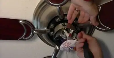 Ceiling fan installation with electrical wiring and mounting by professional electrician in Fort Wayne, IN