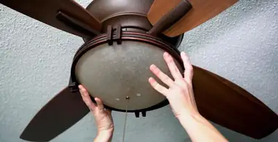 Ceiling fan repair and reinstallation on ceiling mount in Fort Wayne, IN