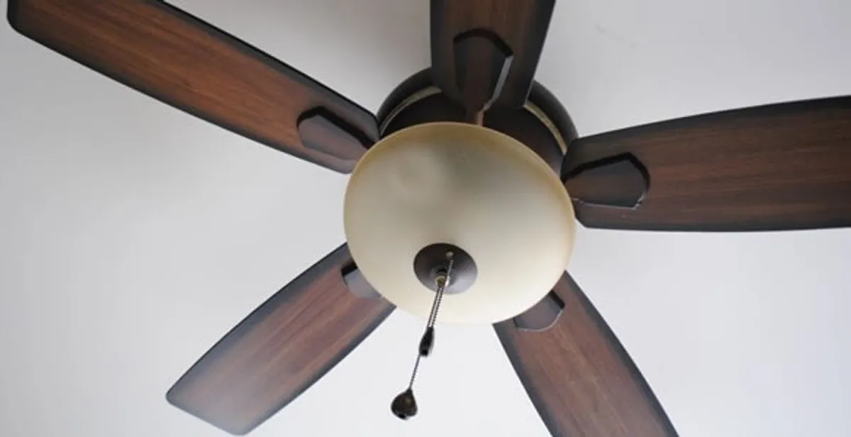 Fully installed ceiling fan with balanced blades and light fixture in Fort Wayne, IN