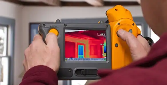 home energy audit service capturing thermal readings to analyze insulation and electrical efficiency in Fort Wayne, IN