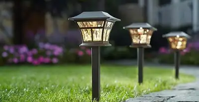 landscape lighting installation services with professionally installed pathway lights in Fort Wayne, IN