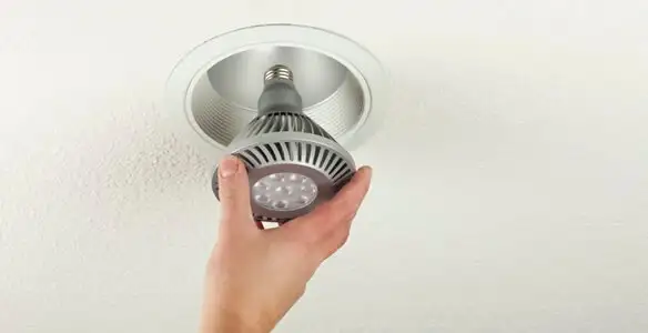 lighting installation service featuring recessed ceiling light installed by licensed professionals in Fort Wayne, IN