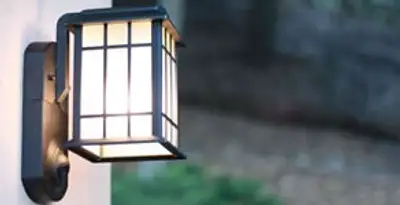 security light installation services with professionally mounted exterior wall light in Fort Wayne, IN